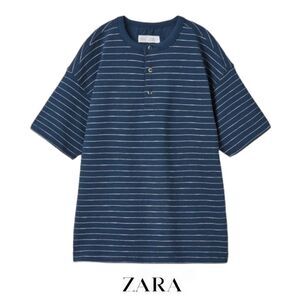 ZARA Kids | Blue | STRIPED HENLEY T-SHIRT